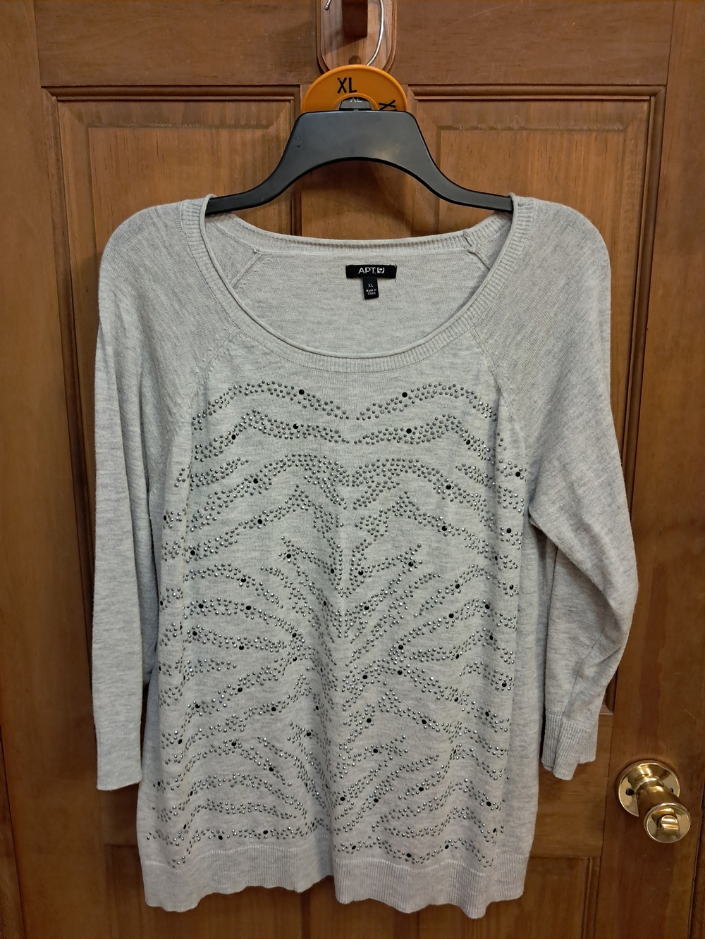 Apt. 9 Light Gray Open-Knit Scoop Neck Pullover